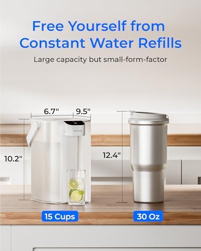 Waterdrop ED01W Electric Water Filter Pitcher with 4 Filters, 15-Cup, White - Image 7
