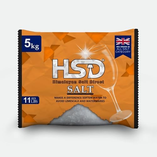 dishwasher salt 5kg/11lb, powerful dishwasher salt, softener salt, for laundry kitchen dishwashing, compatible to all salt for dishwasher, premium food grade 100% genuine dish washer salt by Unknown