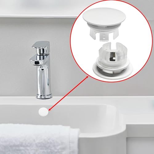 2 Pack Sink Basin Overflow Trim Ring,Solid Brass Bathroom Sink Trim Overfollow Cover,Sink Trim Overflow Cover Insert in Hole Round Caps or Kitchen Bathroom(White) - Image 4