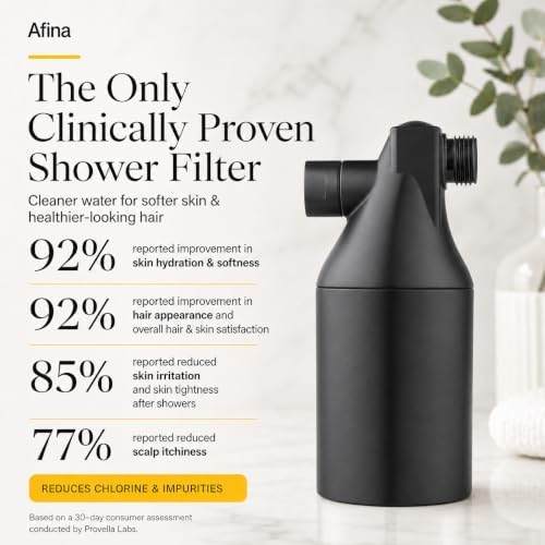 Afina Black High Pressure Revitalizing Shower Filter - Filters Out Chlorine - Image 2