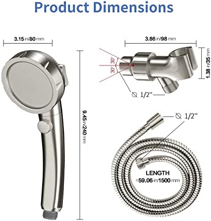 SINGSUO High Pressure Handheld Shower Head with On Off Switch - Image 6