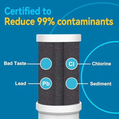 ALTHY Faucet Water Filter, BPA-Free Sink Tap Water Purifier, Certified Reduces Chlorine Heavy Metals & Bad Taste, Only Fits Standard Tap, Includes 1 System & 4 Filter - Image 2
