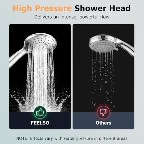 FEELSO Shower Head with Handheld, High Pressure Hand Held Shower Head - Image 4