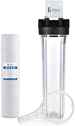 Whole House Sediment & Rust Complete Filtration System with Clear Housing 20" - 1" Ports by iFilters