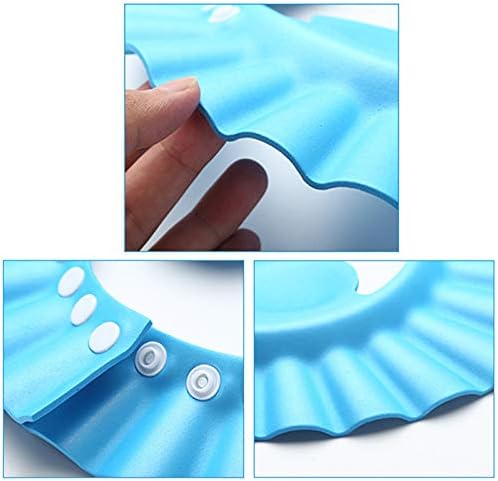 MYUBWTF Blue Baby Shower Cap, Bath Shampoo Cap Hat，Soft Hat Adjustable Visor Cap，Protect your eyes and face from water，Suitable for infants, children and pets from 0 to 12 years old - Image 5
