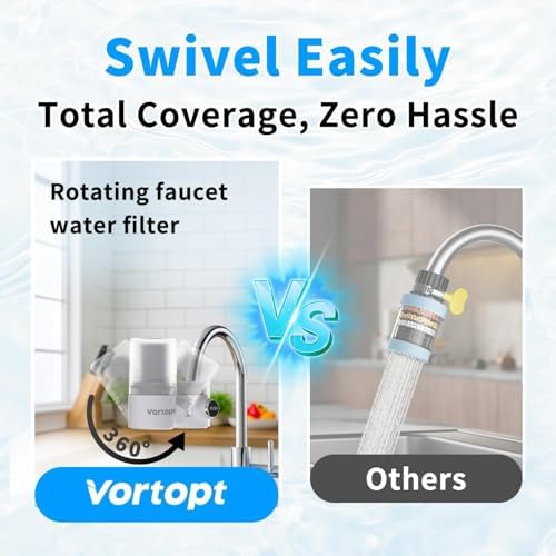 Vortopt 360° Rotating Faucet Water Filter for Sink, 400 Gallon Water Filter - Image 6