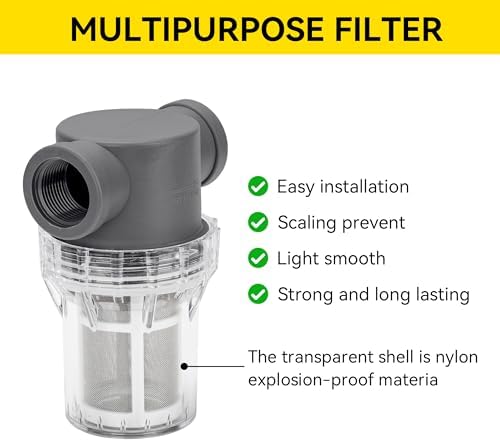 3/4'' Female NPT in-Line Strainer - Garden Hose Filter for High Pressure Washer, Sediment Filter with 60 Mesh Stainless Steel Screen (3/4'' 60 Mesh) - Image 5