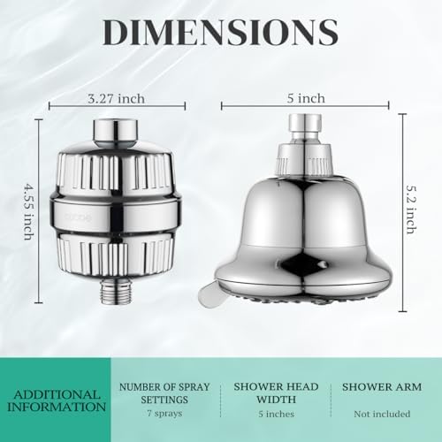 Cobbe Luxury Filtered Shower Head, 7 Spary with 16+20 Stages Filtration - Image 6