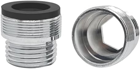 2 Pcs 24mm Male to G1/2 Male Thread Metal Faucet Adaptor,Brass Kitchen Sink Aerator Adapter,For Connecting Water Filter,Garden Hose,With Gaske by ZLYY