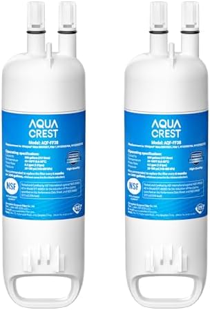 AQUA CREST EDR1RXD1 Water Filter, Replacement for W10295370A, 2 Pack by AQUACREST