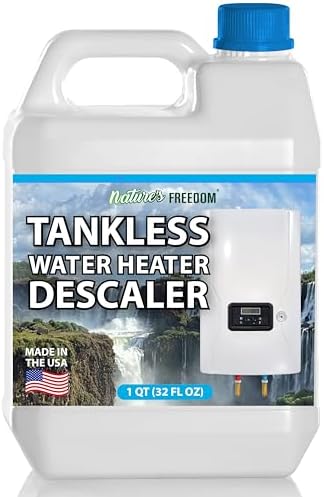 Nature's Freedom Tankless Water Heater Flush Descaler, Quart (32 oz) – Professional Non-Toxic Descaling Solution, Biodegradable, Made in the USA by NaturesFreedom