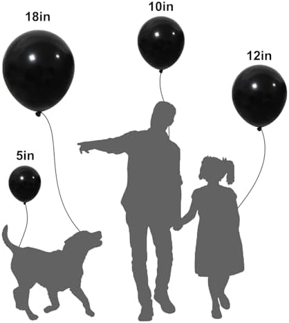 APLANET 150pcs Black Balloons Different Sizes 18 12 10 5 Inch, Latex Balloons for Black Themed Birthday Wedding Baby Shower Party, Black History Month, Grad Anniversary Supplies, Arch Kit Decoration - Image 3
