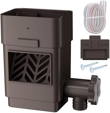 WADEO Upgraded Rain Barrel Diverter Kit for 2x3 or 3x4inch Downspouts Brown by WADEOmakeyourlifebetter