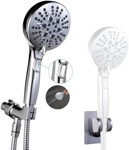 GwernKB Handheld Shower Head with ON OFF Switch & 79in Stainless Steel Hose by GwernKB