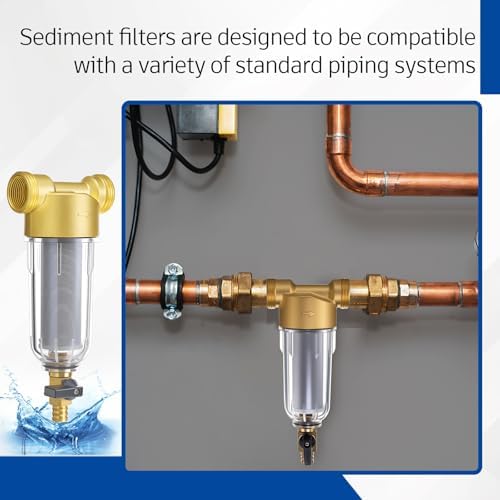 WILLBOND 3/4" Spin Down Sediment Water Filter, 50 & 100 & 200 Reusable House Sediment Filter with 2 Adapters, for Home & Commercial Water Pre-filtration System Ideal for Home Owners, DIY Enthusiasts - Image 6
