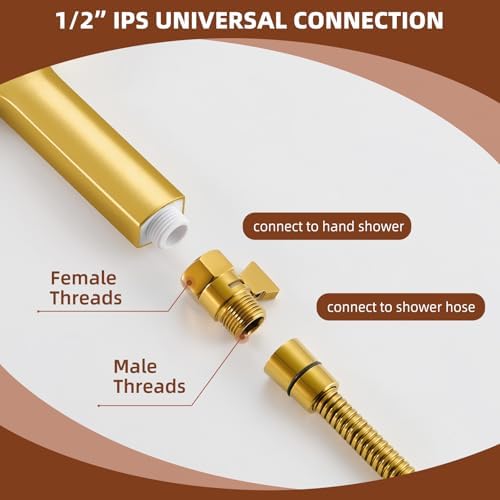 Angle Simple Shower Flow Control Valve, Water Shut Off Valve, Titanium Gold - Image 3