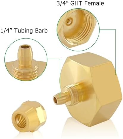 Hooshing 2PCS Drip irrigation hose connector 3/4" GHT to 1/4" Hose Adapter - Image 2