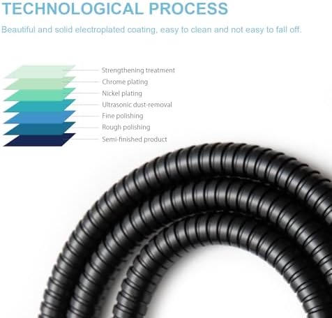 OFFO Shower Hose, 48 in Bidet Hose High Pressure Explosion Proof Toilet Hose for Bidet Sprayer Stainless Steel Electroplating Handheld Shower Hose Flex Hoses with Woven Inner Tube, Matte Black - Image 6