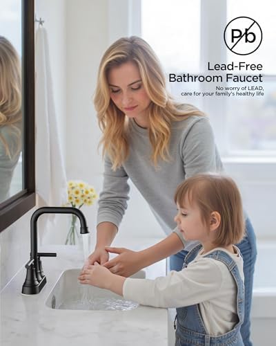FORIOUS RV Bathroom Sink Faucet Matte Black, 4 in Cenerset Bathroom Faucet - Image 6