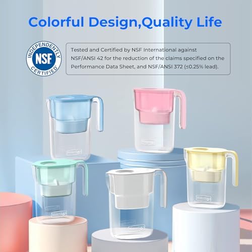 Waterdrop PT-05B Water Filter Pitcher, 7-Cup Capacity, NSF Certified, Blue - Image 2