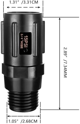 2pcs Garden Hose Pressure Regulator 15 PSI, 3/4" FHT × 3/4“ MHT, Pressure Reducer, Great for Drip Irrigation System Distributing Regulator drip Irrigation Parts emitters for drip line - Image 3