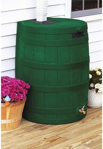 Good Ideas Rain Wizard Water Collection Barrel, 50 Gallon, Green, 2 Pack - Image 3