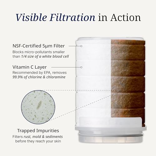 SecondShower Replacement Filter for Second Shower Head | Clinically Proven for Skin Health, NSF Certified Filtration, Patented Technology for High Pressure, Beauty Wellness for Skin & Hair Care - Image 2