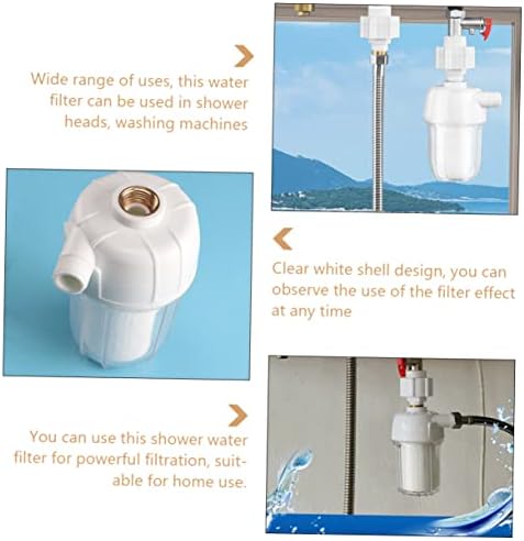 Home Water Faucet Filter System for Shower Heads White Plastic - Image 3