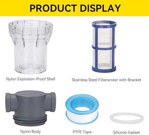 3/4'' Female NPT in-Line Strainer - Garden Hose Filter for High Pressure Washer, Sediment Filter with 100 Mesh Stainless Steel Screen (3/4'' 100 Mesh) - Image 4