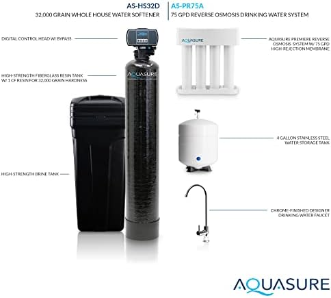 Aquasure 32,000 Grains Whole House Water Filter Bundle with Automatic Digital Metered Control Softener and 75 GPD RO Reverse Osmosis Drinking System | Removes Hardness | Ideal for 1-3 bathrooms - Image 6