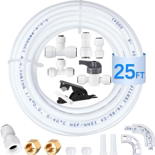 Refrigerator Water Line Kit - 25FT Tubing & Quick Fittings for Ice Maker by HAOCHENKitchenAccessories