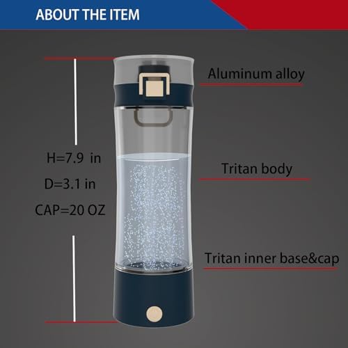Hydrogen Water Bottle Hydrogen Alkaline Water Generator Ionizer Hydrogen Rich Water Maker Machine Rechargeable and Portable with SPE and PEM Technology(Summer Tan) - Image 6