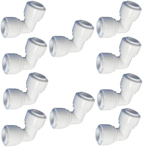 10 Pack 3/8 RO Tubing Elbow Connector 90 degree 3/8 Water Line Fittings Push to Connect Fittings for RO/DI Water Filter System/aquarium by Unknown