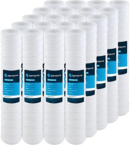 SpiroPure SP-CW1-20 20x2.5 1 Micron Sediment Water Filter SWC-25-2001, 20PK by SpiroPure