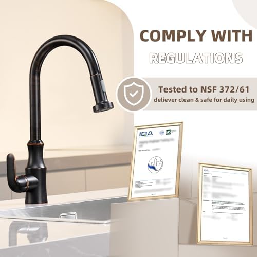 Angle Simple Kitchen Faucet Head Oil Rubbed Bronze, Sprayer Replacement - Image 5