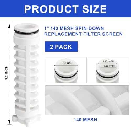 1" 140 Mesh Spin-Down Replacement Filter Screen for Rusco Sediment Filter - Image 2