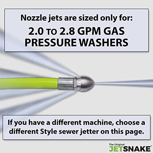 100 FT Sewer Jetter for 2.0-2.8 GPM Gas Pressure Washers-Flexible Steel Braid - Image 4