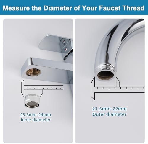 Hibbent Swivel Faucet to Garden Hose Adapter Kit, Multi-Thread Solid Brass Quick Connector, 3/4" Tool-Free Quick Connect Adapter for Sink Faucet & Garden Hose, Chrome - Image 6