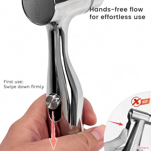 Daily Treasures Bidet Sprayer for Toilet with Replaceable Filters, Stainless Steel Handheld Bidet,Muslim Shower for Toilet, No-Push Hands-Free & Adjustable Water Pressure, Toilet Bidet Attachment - Image 3