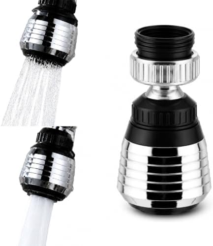 360° Swivel Faucet Aerator - Water Saving Dual Spray Tap Nozzle Adapter Diffuser Filter for Kitchen & Utility Sinks by Unknown