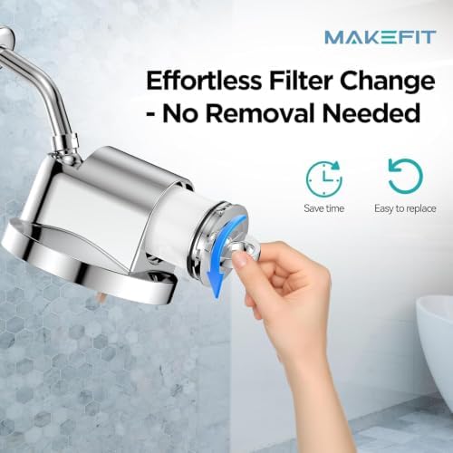 NSF Certified Filtered Shower Head - 5 Settings High Pressure Rain Shower Head with Filter for Hard Water Softener - Easy Install & Replace - Bathroom Showerhead to Remove Chlorine & Heavy Metals - Image 4