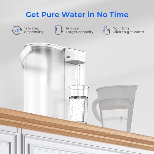 Waterdrop ED02W Compact Electric Water Filter Pitcher, 14-Cup, White - Image 4