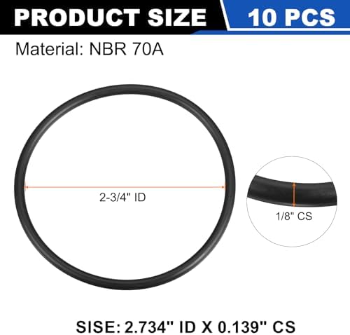 uxcell 10Pcs AS-232 NBR 70A O-Rings 2-3/4"ID x 1/8"CS/2.734"ID x 0.139"CS - Image 2