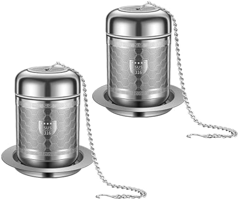 2 Pack 316 Stainless Steel Loose Leaf Tea Infuser – Tea Connoisseur's Choice for White, Green, Oolong, Black, and Herbal Teas (2 Pack - Medium) by BOMANSIBOMS