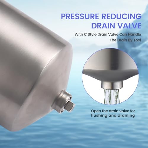 NSF/ANSI 42 Certification Big+ Stainless Steel Filter Housing for 20”Length,4.5"OD Filter Cartridge, Drain Valve Style C (Square Head) - Image 6