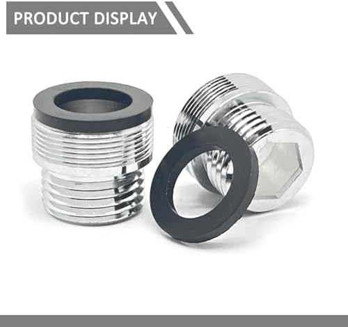 2 Pcs 24mm Male to G1/2 Male Thread Metal Faucet Adaptor,Brass Kitchen Sink Aerator Adapter,For Connecting Water Filter,Garden Hose,With Gaske - Image 4