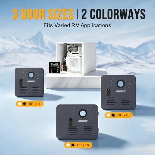 18 x 18 Inch RV Tankless Water Heater Door Kit, Dark Gray Water Heater Access Door for RV Water Heaters, Galvanized Steel, Door Only - Image 4