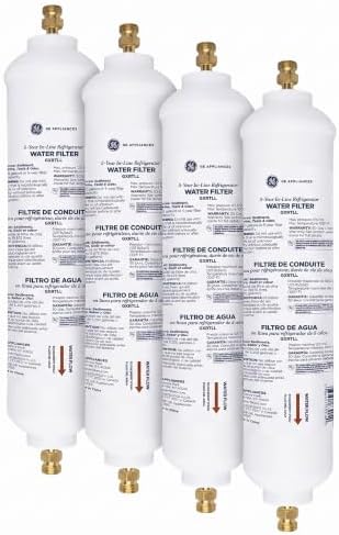 GE Appliances Refrigerator Water Filter, Certified to Reduce Sediment, Chlorine & Other Impurities, Easy Install for Built-in Filtration Refrigerators, 5-Year Lifespan, GXRTLL (Pack of 4) by Unknown