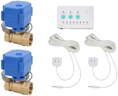 Water Leak Detector with Alarm, Double Valve Protection for Home, US Plug by Fdit