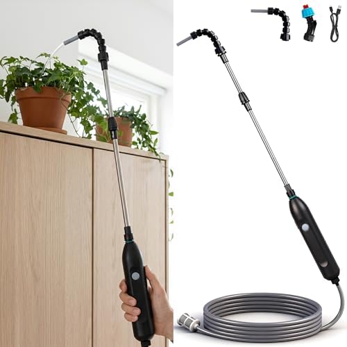 Cordless High-Reach Plant Waterer - Rechargeable Sprayer with Long Wand by Aidoclip